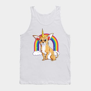 Chihuahua Unicorn Rainbow Tank Top